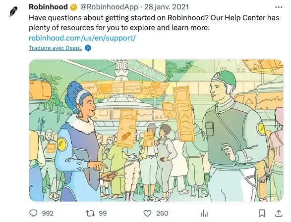 communication de crise robinhood scandale gamestop