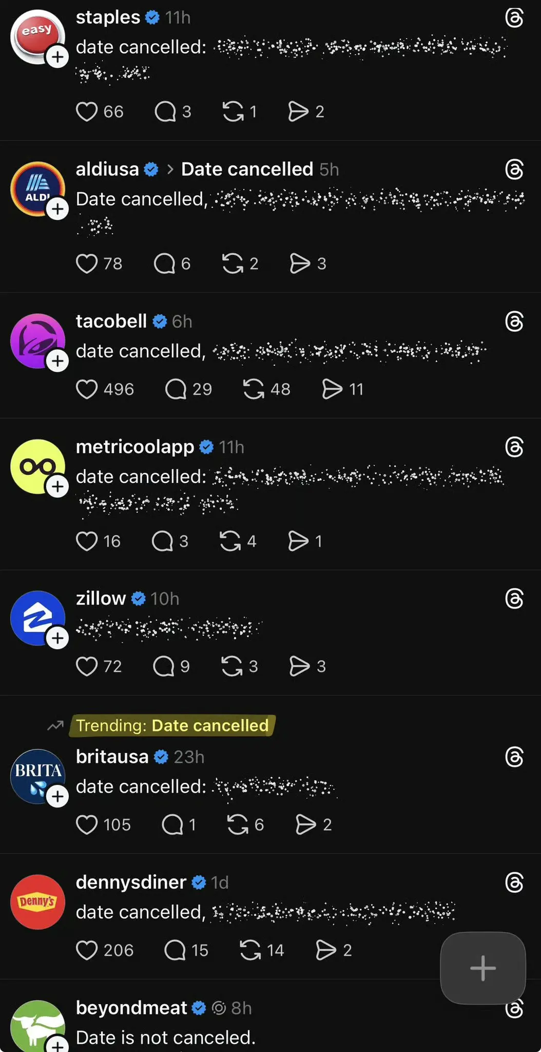 Huit marques publient le même contenu trend sur Threads en simultané